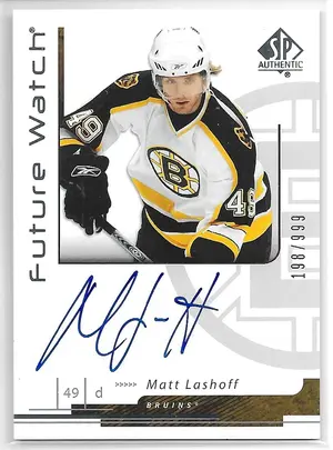 2006-07 SP Authentic #165 Matt Lashoff RC (Future Watch) (198/999)
