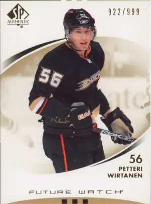 2007-08 SP AUTHENTIC - PETTERI WIRTANEN #161 FUTURE WATCH 922/999