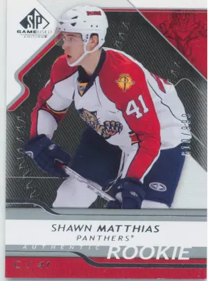 2008-09 SP GAME USED - SHAWN MATTHIAS #153 AUTHENTIC ROOKIE 610/999
