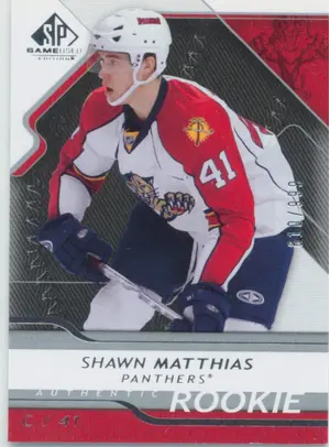 2008-09 SP GAME USED - SHAWN MATTHIAS #153 AUTHENTIC ROOKIE 610/999