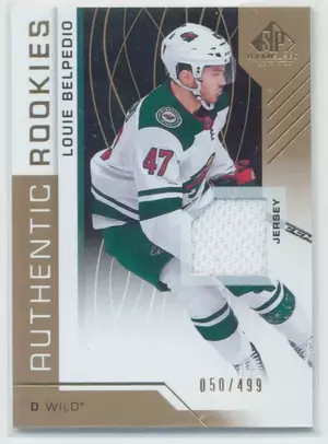 2018-19 SP GAME USED - LOUIE BELPEDIO #182 JERSEY GOLD 50/499