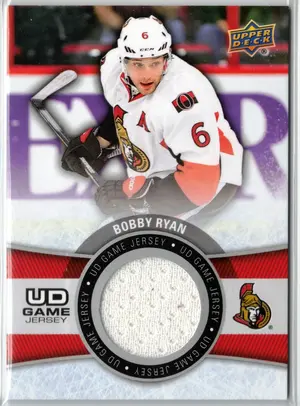 2015-16 UD Bobby Ryan GU Jersey White Ottawa Senators