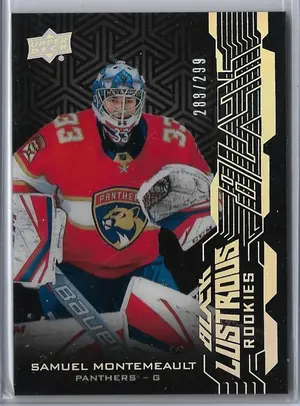 2018-19 UD Black Lustrous Rookies #LR-SM Samuel Montembeault (289/299)