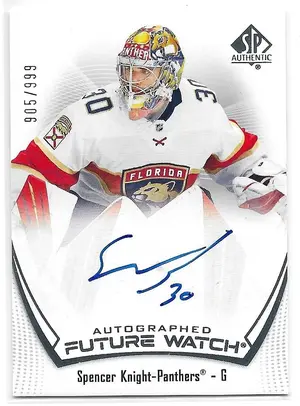 2021-22 SP Authentic #111 Spencer Knight RC (Future Watch) (905/999)
