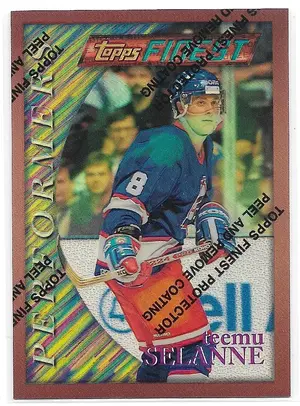 1995-96 Finest Refractors #155 Teemu Selanne (Bronze, Performers)