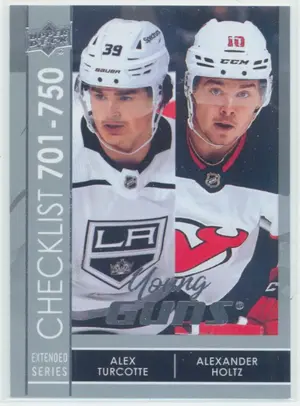 2021-22 UPPER DECK EXTENDED - ALEX TURCOTTE/ALEXANDER HOLTZ #750 YOUNG GUNS CHECKLIST