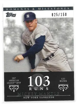 2007 Topps Moments & Milestones #76 Mickey Mantle (025/150)