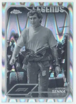 2024 Topps Chrome Formula 1 - Ayrton Senna #198 F1 Legends Black & White RayWave Refractor Parallel