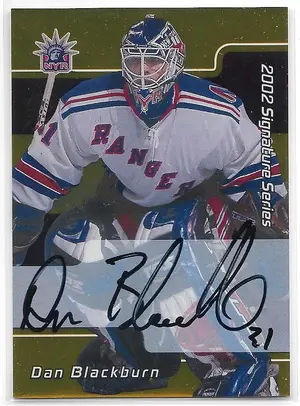 2001-02 Be A Player Signature Series Autographs Gold #201 Dan Blackburn RC