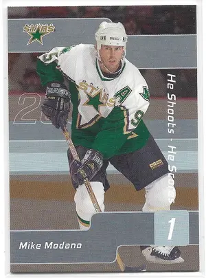 2001-02 Be A Player Signature Series He Shoots He Scores Points #NNO Mike Modano