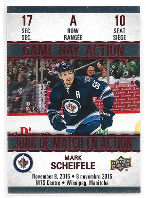 2017-18 Tim Hortons Game Day Action #GDA-10 Mark Scheifele