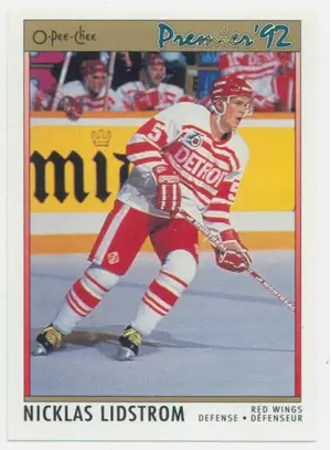 1991-92 O-PEE-CHEE PREMIER - NICKLAS LIDSTROM #117 RC