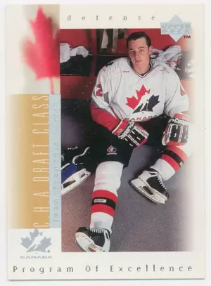 1996-97 UPPER DECK - JEAN-FRANCOIS FORTIN #375 PROGRAM OF EXCELLENCE RC