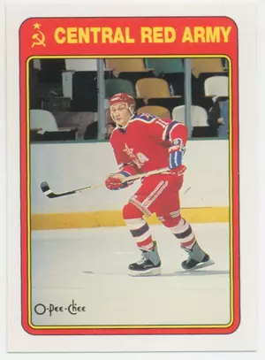 1990-91 O-PEE-CHEE - EUGENY DAVYDOV #18R CENTRAL RED ARMY