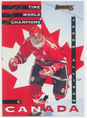 1995-96 DONRUSS - JASON ALLISON #12 CANADA WORLD JUNIORS