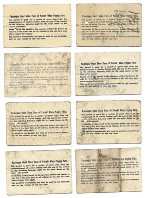 1957 Greater Winnipeg Transit Commission Weekly Permits (Lot of 8) *