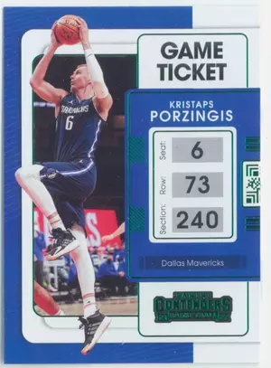 2021-22 Panini Contenders - Kristaps Porzingis #38 Game Ticket Green Parallel