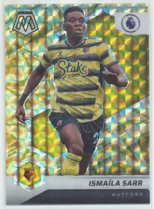 2021-22 Panini Mosaic Premier League - Ismaila Sarr #44 Reactive Gold Mosaic Prizm Parallel