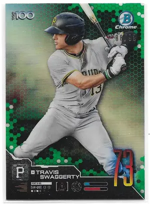 2019 Bowman Chrome Top 100 Green #BTP-73 Travis Swaggerty (88/99)