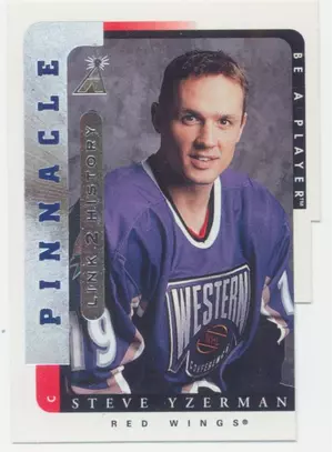 1996-97 PINNACLE BE A PLAYER - STEVE YZERMAN #LTH-9B LINK 2 HISTORY