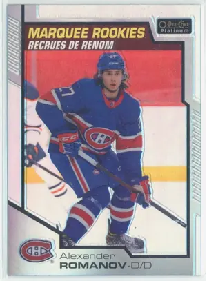 2020-21 O-PEE-CHEE PLATINUM - ALEXANDER ROMANOV #198 MARQUEE ROOKIES RAINBOW