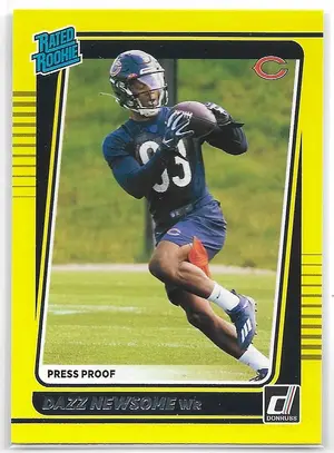 2021 Donruss Press Proof Yellow #320 Dazz Newsome (Rated Rookie)