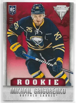 2013-14 Titanium Retail Red #196 Mikhail Grigorenko RC (75/99)