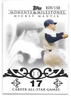2008 Topps Moments & Milestones #7 Mickey Mantle (039/150)