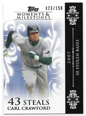 2008 Topps Moments & Milestones #47 Carl Crawford (023/150)