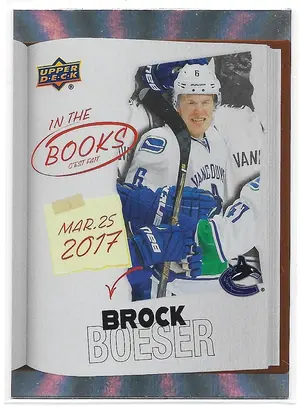 2024-25 Tim Hortons In The Books #ITB-4 Brock Boeser