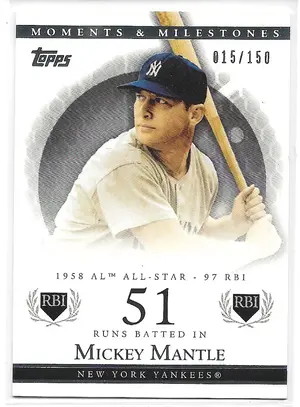 2007 Topps Moments & Milestones #168 Mickey Mantle (015/150)