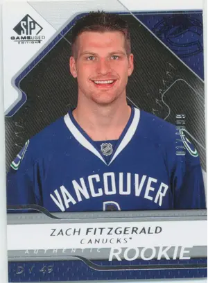 2008-09 SP GAME USED - ZACH FITZGERALD #176 AUTHENTIC ROOKIE 17/999