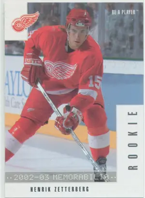2002-03 BE A PLAYER MEMORABILIA - HENRIK ZETTERBERG #286 ROOKIE