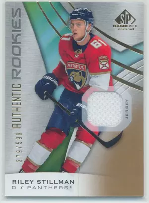 2019-20 SP GAME USED - RILEY STILLMAN #133 JERSEY GOLD 379/599
