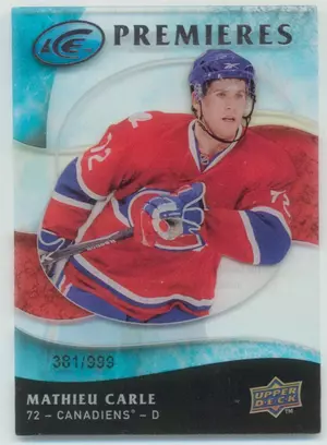 2009-10 ICE - MATHIEU CARLE #123 PREMIERES 381/999