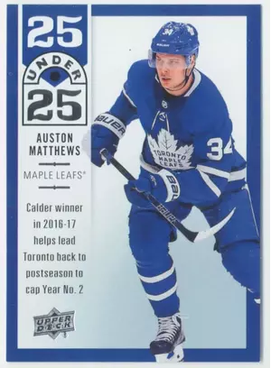 2018-19 UPPER DECK - AUSTON MATTHEWS #U25-25 25 UNDER 25