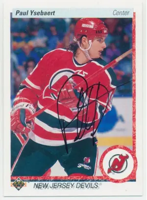 1990-91 UPPER DECK - PAUL YSEBAERT #375 AUTOGRAPH