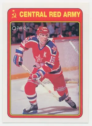 1990-91 O-PEE-CHEE - VYACHESLAV BYKOV #10R CENTRAL RED ARMY