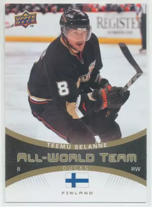 2010-11 UPPER DECK - TEEMU SELANNE #AW-24 ALL-WORLD TEAM