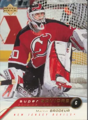 2002-03 UPPER DECK - MARTIN BRODEUR #SA8 SUPER SAVIORS