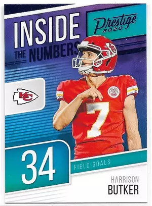 2020 Prestige Inside The Numbers Xtra Points Blue #IN-HB Harrison Butker