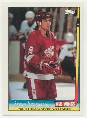 1991-92 TOPPS - STEVE YZERMAN #3 TEAM SCORING LEADERS