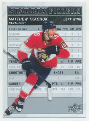 2023-24 UPPER DECK - MATTHEW TKACHUK #SB-10 STAT BOX FILLERS