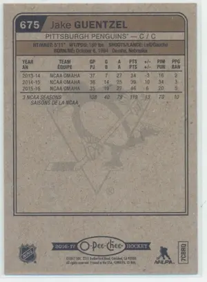 2016-17 Upper Deck O-Pee-Chee Jake Guentzel Marquee Rookies #675