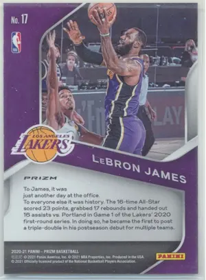 2020-21 Panini Prizm LeBron James Dominance Green Prizm Parallel #17
