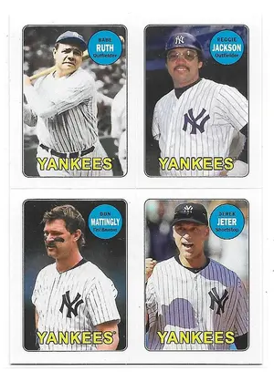 2013 Topps Archives Four-In-One #69S-RJMJ Babe Ruth, Reggie Jackson, Don Mattingly & Derek Jeter