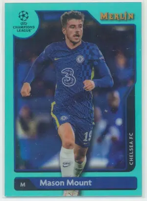 2021-22 Topps Merlin Collection Chrome UCL - Mason Mount #67 Aqua Refractor Parallel 188/199