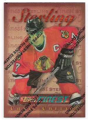 1995-96 Finest Refractors #121 Chris Chelios (Bronze, Sterling)