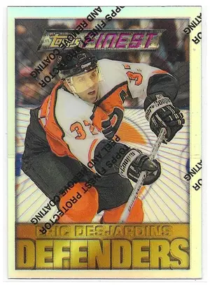 1995-96 Finest Refractors #174 Eric Desjardins (Silver, Defenders)