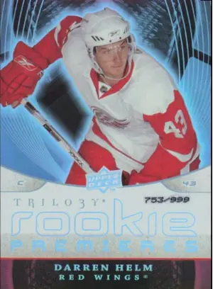 2008-09 TRILOGY - DARREN HELM #137 ROOKIE PREMIERES 753/999